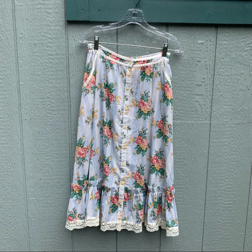 Vintage Gunne Sax 80’s style floral skirt